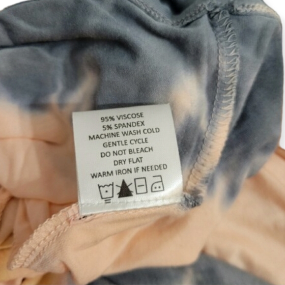 Mud Pie Women's Sundress Tie-dye Lounge Dress Thin Straps Gray Peach w/Pockets - Picture 4 of 5